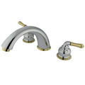 Kingston Brass Roman Tub Faucet, Polished Chrome/Polished Brass, Deck Mount KC364