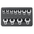 Kd Tools 3/8" Drive Crowfoot Wrnch Set, SAE, 3/8" Drive, 11 pcs, SAE, Open End, Full Polish Chrome 81908