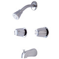 Kingston Brass Tub and Shower Faucet, Polished Chrome, Wall Mount KF112