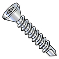 Zoro Select Self-Drilling Screw, #8-18 x 4 in, Zinc Plated Steel Trim Head Square Drive, 900 PK 0864KQFT