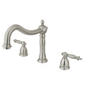 Kingston Brass Roman Tub Faucet, Brushed Nickel, Deck Mount KS1348TL