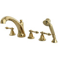 Kingston Brass Roman Tub Faucet, Polished Brass, Deck Mount KS43225AL