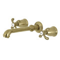 Kingston Brass Roman Tub Faucet, Brushed Brass, Wall Mount KS7027TX