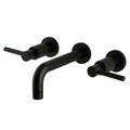 Concord Dual Handle 8" Mount, 3 Hole KS8125DL Wall Mount Bathroom Faucet, Oil Rubbed Bronze KS8125DL