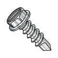 Zoro Select Self-Drilling Screw, #6-20 x 3/8 in, Plain Stainless Steel Hex Head Slotted Drive, 5000 PK 0606KSW410