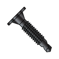 Zoro Select Self-Drilling Screw, #10-24 x 1-1/2 in, Black Zinc Plated Steel Wafer Head Phillips Drive, 1000 PK 1024KWAFMSBZ