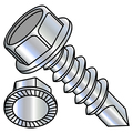 Zoro Select Self-Drilling Screw, #10-16 x 3/4 in, Zinc Plated Steel Hex Head Hex Drive, 5000 PK 1012KWHS