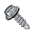 Zoro Select Self-Drilling Screw, #12-14 x 4 in, Zinc Plated Steel Hex Head Hex Drive, 500 PK 1264KWN