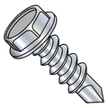 Zoro Select Self-Drilling Screw, #10-16 x 3/4 in, Zinc Plated Steel Hex Head Hex Drive, 5000 PK 1012KW