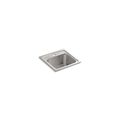 Kohler 15 in W x 15 in L x 7.69 in H, Top-Mount, Stainless Steel, Toccata Top-Mount Bar Sink With Sing 3349-1-NA