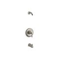 Kohler Devonshire(R) Rite-Temp(R) Bath And Shower Valve Trim With Lever Handle And Slip-Fit Spout, Less Showerhead TLS395-4S-BN