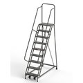 Ega Products Rolling Ladder, 9 Steps, 30"W Serrated Tread, Square Tube, 450 lbs. Capacity L083