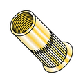 Zoro Select Rivet Nut, 1/4"-20 Thread Size, 0.445 in - 0.465 in Flange Dia., .590 in - .610 in L, Steel LS-14165S