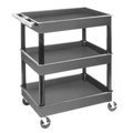 Luxor Shelf Plastic Service Cart, 3 LUXTC111