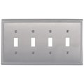 Brass Accents Georgian Quad Switch, Number of Gangs: 4 Satin Nickel Finish M06-S8591-619