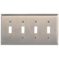 Brass Accents Quaker Quad Switch, Number of Gangs: 4 Antique Brass Finish M07-S4591-609