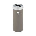 Glaro 12 gal Round Recycling Bin, Nickel/Satin Aluminum M-1232NK-SA-M1