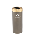 Glaro 15 gal Round Recycling Bin, Bronze Vein/Satin Brass M-1242BV-BE-M2