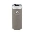 Glaro 15 gal Round Recycling Bin, Nickel/Satin Aluminum M-1242NK-SA-M2