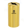 Glaro 16 gal Round Recycling Bin, Satin Brass M-1532BE-BE-M3