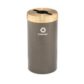 Glaro 16 gal Round Recycling Bin, Bronze Vein/Satin Brass M-1532BV-BE-M4