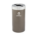 Glaro 16 gal Round Recycling Bin, Bronze Vein/Satin Aluminum M-1532BV-SA-M3