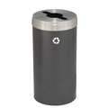 Glaro 16 gal Round Recycling Bin, Silver Vein/Satin Aluminum M-1532SV-SA-M1