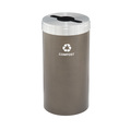 Glaro 23 gal Round Recycling Bin, Bronze Vein/Satin Aluminum M-1542BV-SA-M4