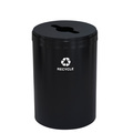 Glaro 33 gal Round Recycling Bin, Satin Black M-2032BK-BK-M5