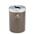 Glaro 33 gal Round Recycling Bin, Bronze Vein/Satin Aluminum M-2032BV-SA-M2