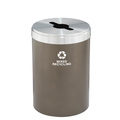 Glaro 33 gal Round Recycling Bin, Bronze Vein/Satin Aluminum M-2032BV-SA-M3