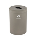 Glaro 33 gal Round Recycling Bin, Nickel M-2032NK-NK-M5