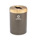 Glaro 41 gal Round Recycling Bin, Bronze Vein/Satin Brass M-2042BV-BE-M3