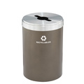 Glaro 41 gal Round Recycling Bin, Bronze Vein/Satin Aluminum M-2042BV-SA-M2
