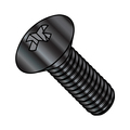 Zoro Select #8-32 x 3/8 in Phillips Oval Machine Screw, Black Oxide Steel, 10000 PK 0806MPOB