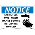 Nmc Notice Employees Must Wash Hands Sign, N269AB N269AB