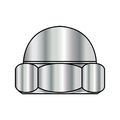 Zoro Select Low Crown Cap Nut, 1/2"-13, Steel, Nickel Plated, 0.572 in H, 250 PK 50NC