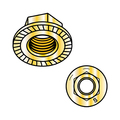 Zoro Select Flange Nut, 3/8"-16, Steel, Grade 8, Zinc Yellow, 0.562 in Hex Wd, 1000 PK 37NRL8