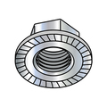 Zoro Select Flange Nut, 3/8"-16, Steel, Zinc Baked, 0.562 in Hex Wd, 1000 PK 37NRL