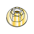 Zoro Select Lock Nut, 3/8"-16, Nylon, Grade 8, Yellow Zinc, 0.335 in Ht, 600 PK 37NSFL8