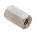 Ampg Coupling Nut, M4, 18-8 Stainless Steel, Not Graded, Plain, 12 mm Lg, 7 mm Hex Wd NUT651M4X0.7