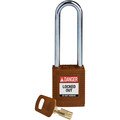 Brady Safekey Lockout Padlock Nylon Brown 3.0" Steel S NYL-BRN-76ST-KD