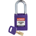 Brady Safekey Lockout Padlock Nylon Purple 1.5" Steel NYL-PRP-38ST-KD