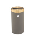 Glaro 16 gal Round Recycling Bin, Nickel/Satin Brass P-1532NK-BE-P1