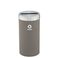 Glaro 16 gal Round Recycling Bin, Nickel/Satin Aluminum P-1532NK-SA-P2