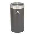 Glaro 16 gal Round Recycling Bin, Silver Vein/Satin Aluminum P-1532SV-SA-P3