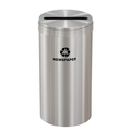 Glaro 23 gal Round Recycling Bin, Satin Aluminum P-1542SA-SA-P3