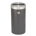 Glaro 23 gal Round Recycling Bin, Silver Vein/Satin Aluminum P-1542SV-SA-P1