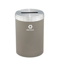 Glaro 33 gal Round Recycling Bin, Nickel/Satin Aluminum P-2032NK-SA-P5