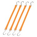 The Perfect Bungee 18" Heavy Duty Poly Strap with Steel Hooks, Tarp Strap, Orange, 4-Count PB18NG4PK